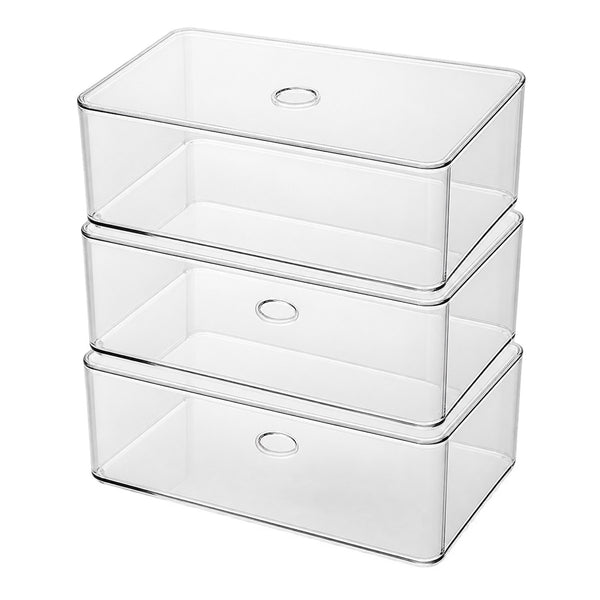 Caixa organizadora acrílica com gavetas para maquiagem 24 x 20 cm, vista frontal em fundo branco