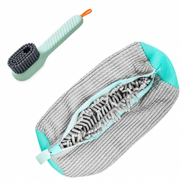 Kit Limpa Tênis com Bolsa de Lavagem para Máquina — 2 Peças, vista frontal em fundo branco