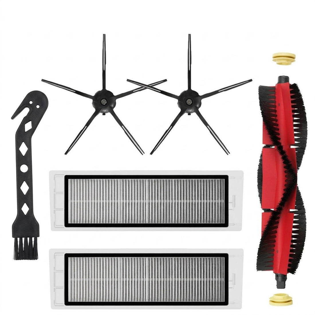 Kit de peças para robô aspirador Roborock S5 Max, S6 e S6 MaxV, vista frontal em fundo branco