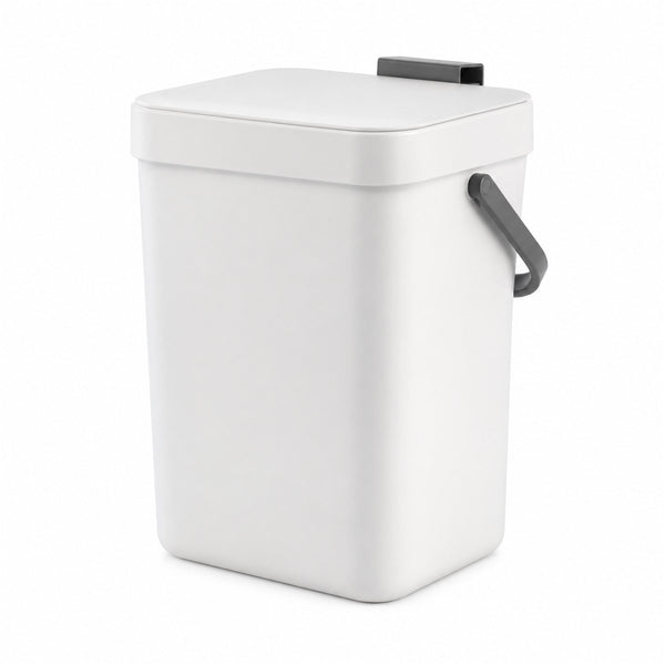 Lixeira de Bancada 5 Litros Vedada com Fechamento Silencioso, vista frontal em fundo branco