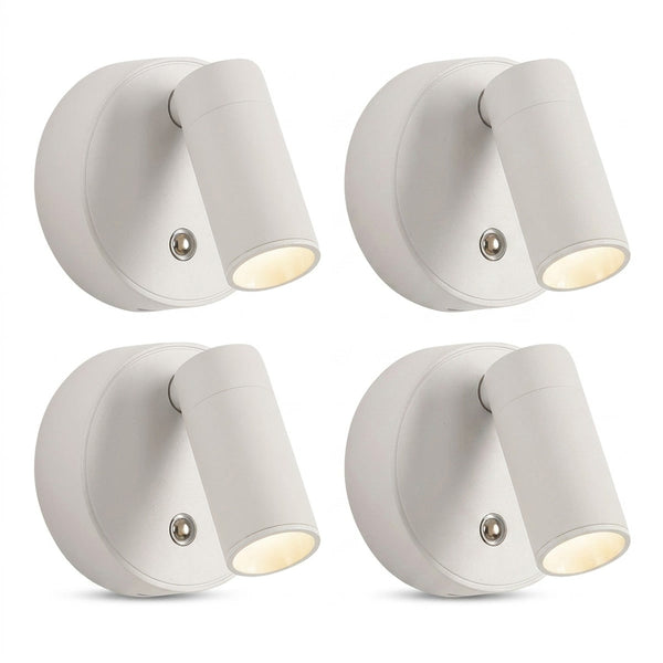 Arandela magnética recarregável com toque e giro, kit com 2, vista frontal em fundo branco