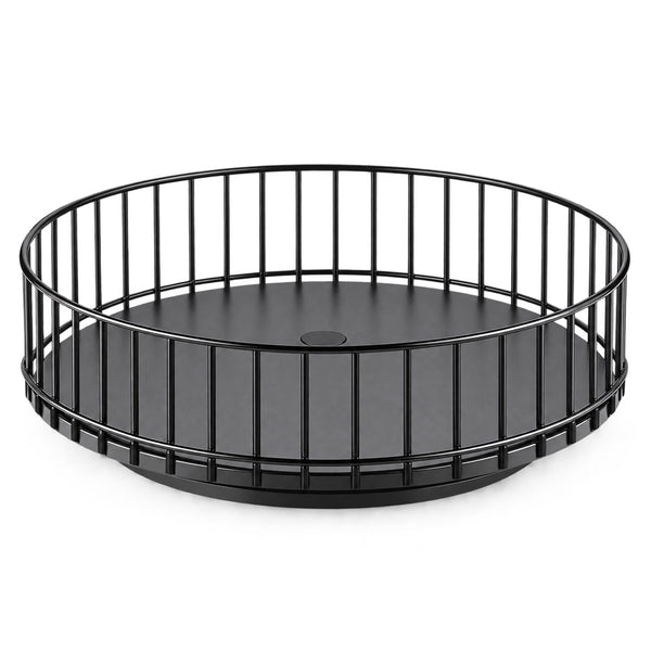 Porta temperos giratório de bancada com borda alta para cozinha e banheiro, vista frontal em fundo branco