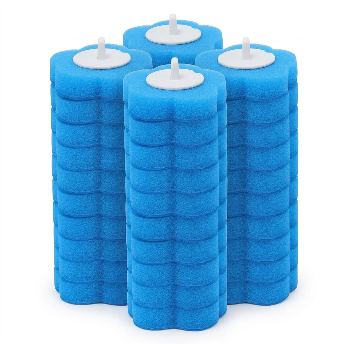 Refil descartável para escova sanitária com 36 peças de reposição, vista frontal em fundo branco