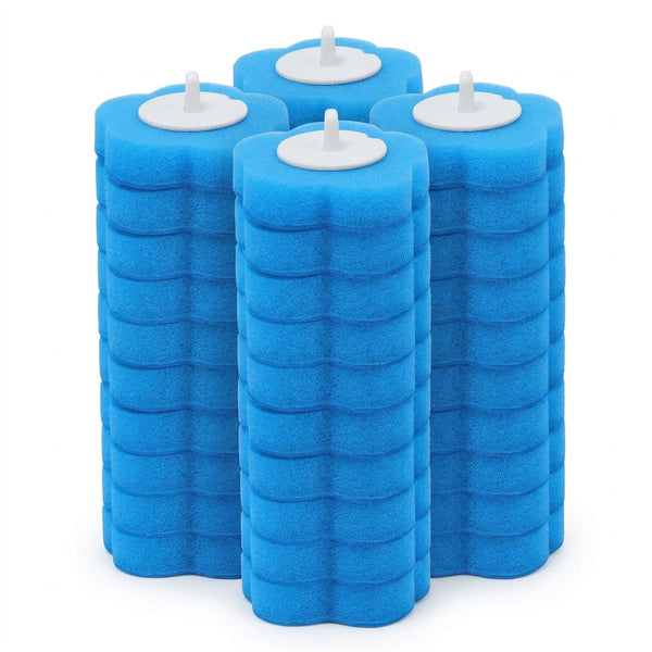 Refil descartável para escova sanitária com 36 peças de reposição, vista frontal em fundo branco