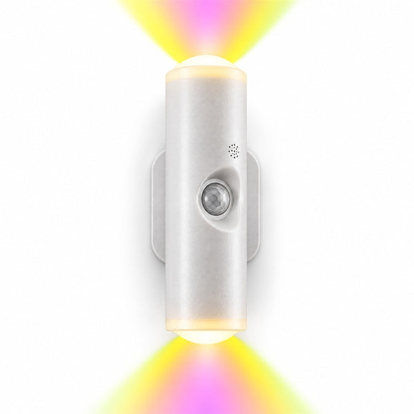 Arandela recarregável com sensor de movimento para corredor e closet, vista frontal em fundo branco