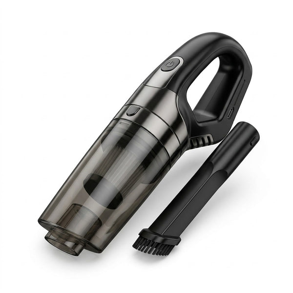 Aspirador de pó portátil USB de 120W sem fio para carro e sofá, vista frontal em fundo branco