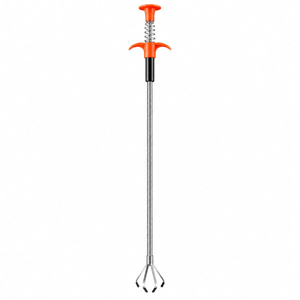 Desentupidor de pia telescópico com garra de aço, 60 cm, vista frontal em fundo branco