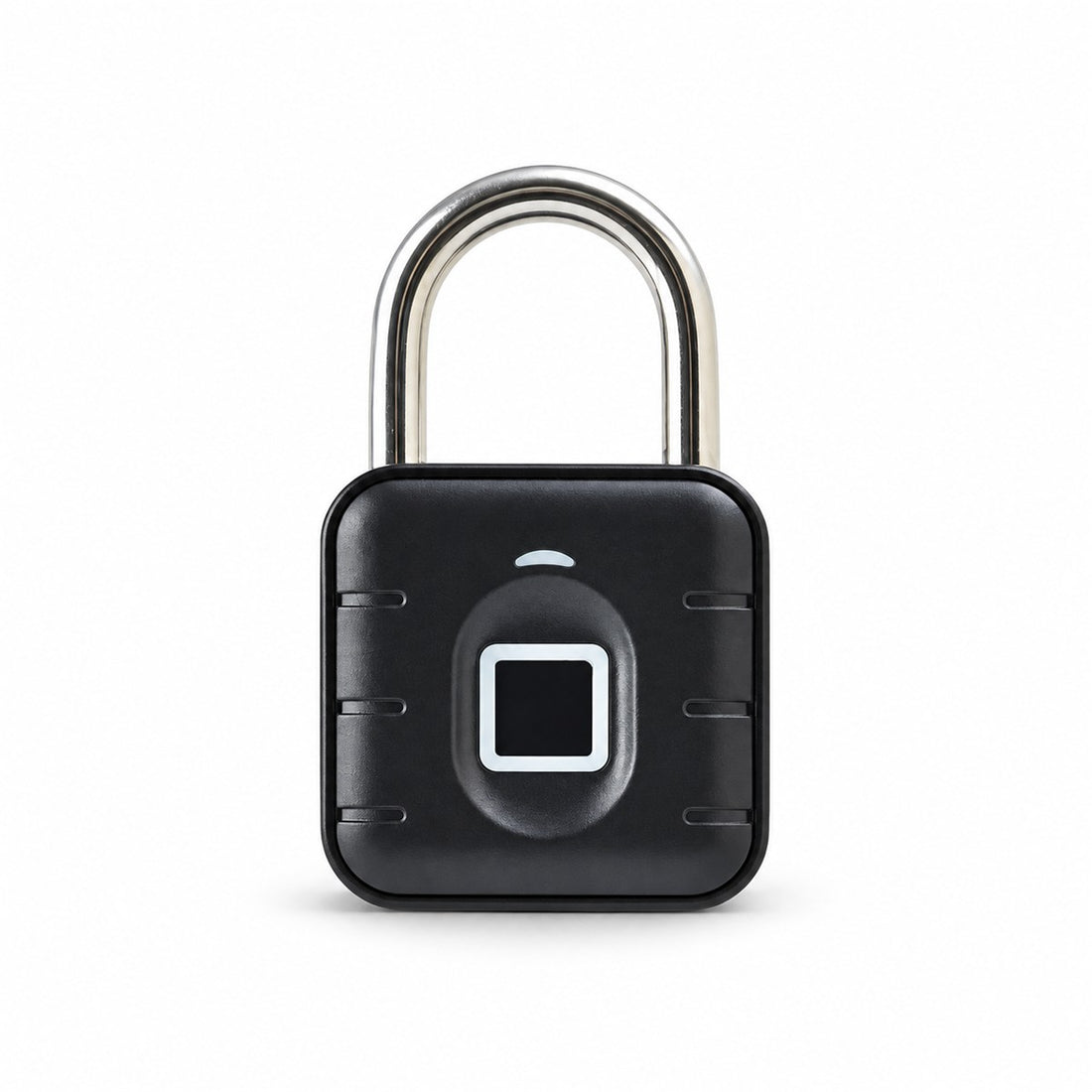 Cadeado com Biometria e Bluetooth para Porta, Armário e Mala, vista frontal em fundo branco