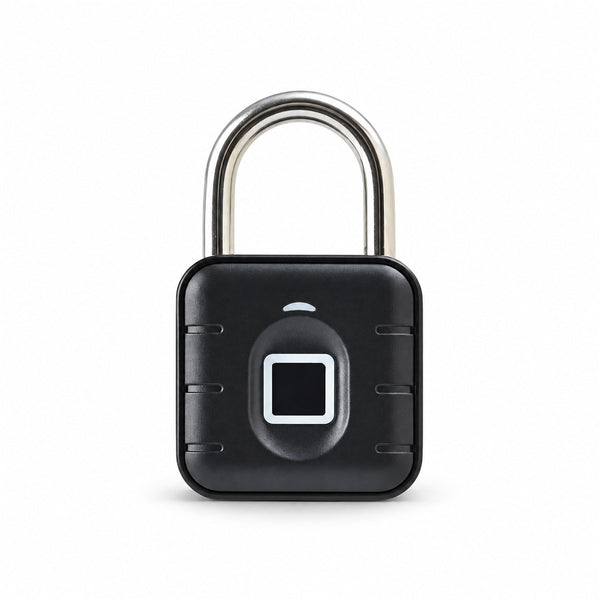 Cadeado com Biometria e Bluetooth para Porta, Armário e Mala, vista frontal em fundo branco