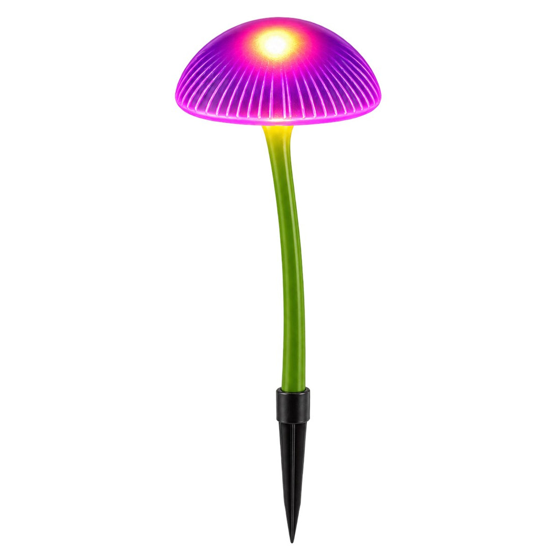 Luz Solar Cogumelo para Jardim com LED e Modo Duplo de Brilho, vista frontal em fundo branco