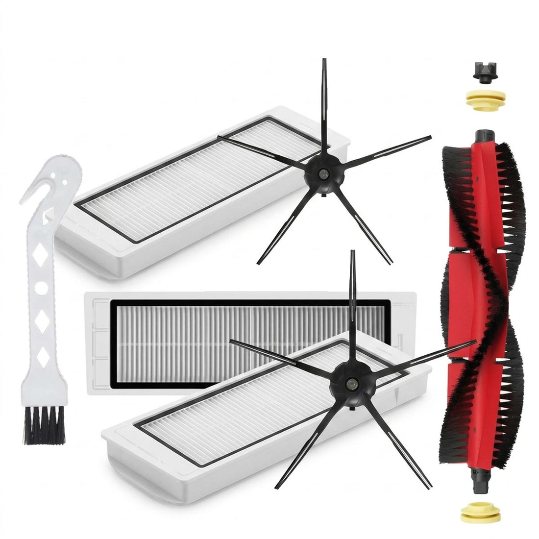 Kit de peças para robô aspirador Roborock S5 Max, S6 e S6 MaxV, vista em ângulo 3/4 em fundo branco