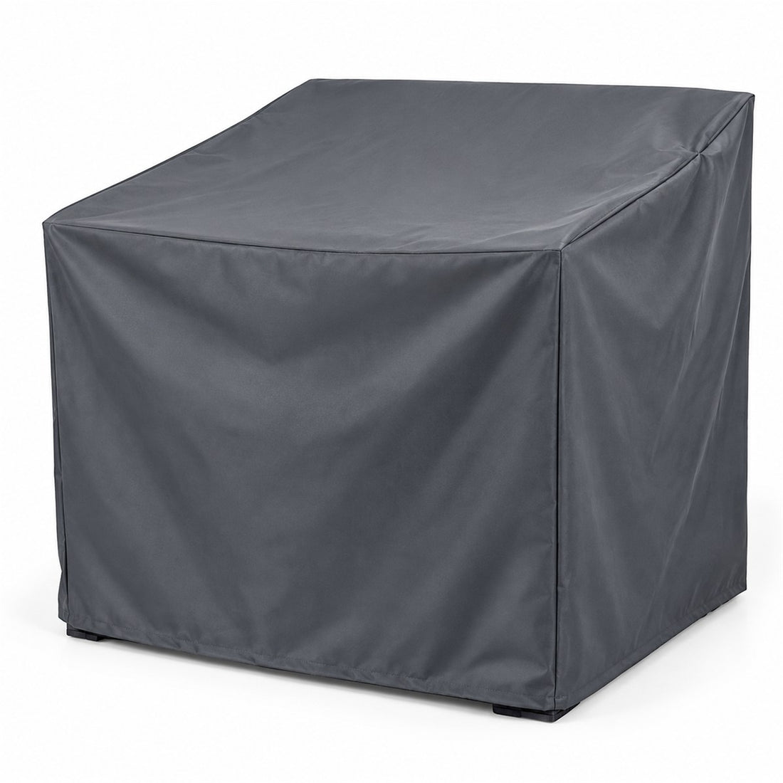 Capa para cadeira de jardim empilhada impermeável 80 x 80 x 80 cm, vista em ângulo 3/4