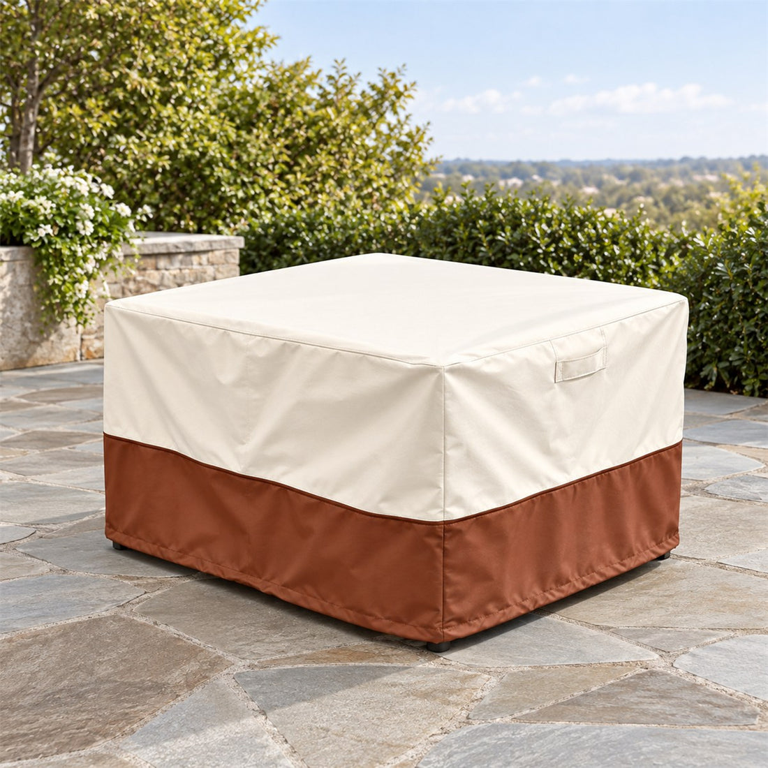Capa para Móveis de Jardim Impermeável 420D 60 x 60 x 60 cm, vista em ângulo 3/4