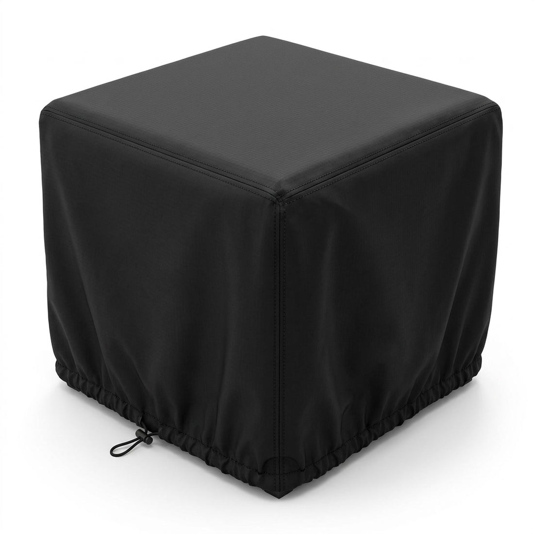 Capa para banqueta impermeável de 40 x 40 x 40 cm para área externa, vista em ângulo 3/4 em fundo branco