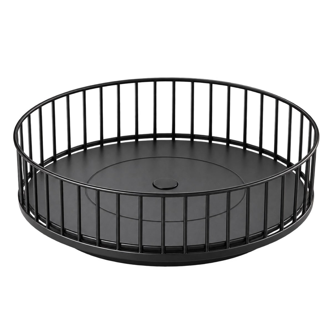 Porta temperos giratório de bancada com borda alta para cozinha e banheiro, vista em ângulo 3/4