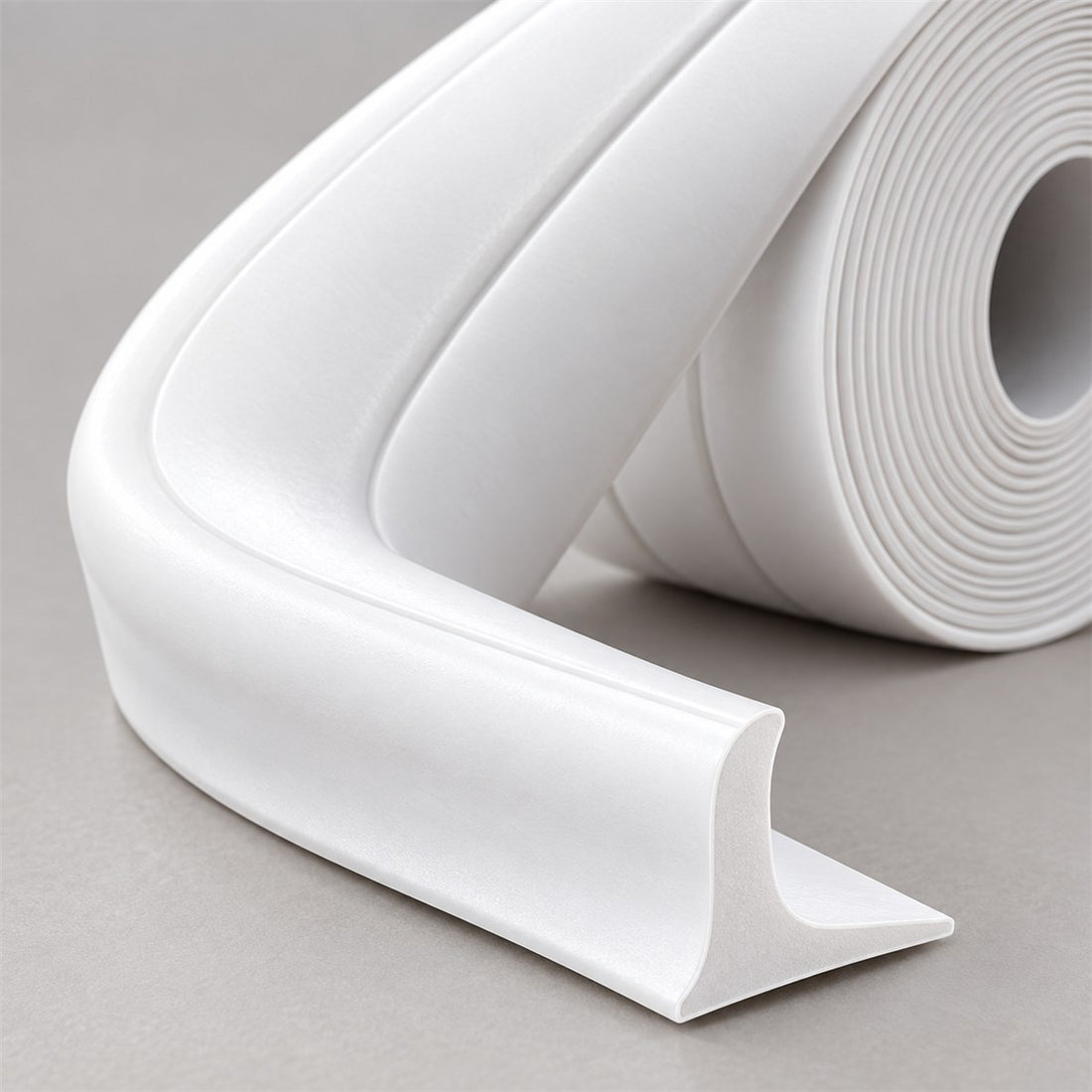 Fita de Vedação para Pia Autoadesiva de PVC 320 x 2,2 cm, detalhe do acabamento