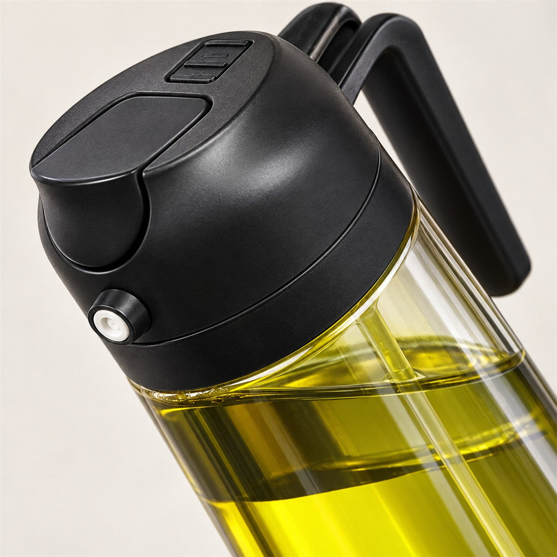 Borrifador de Azeite 2 em 1 com Dosador e Frasco de 500 ml, detalhe do acabamento