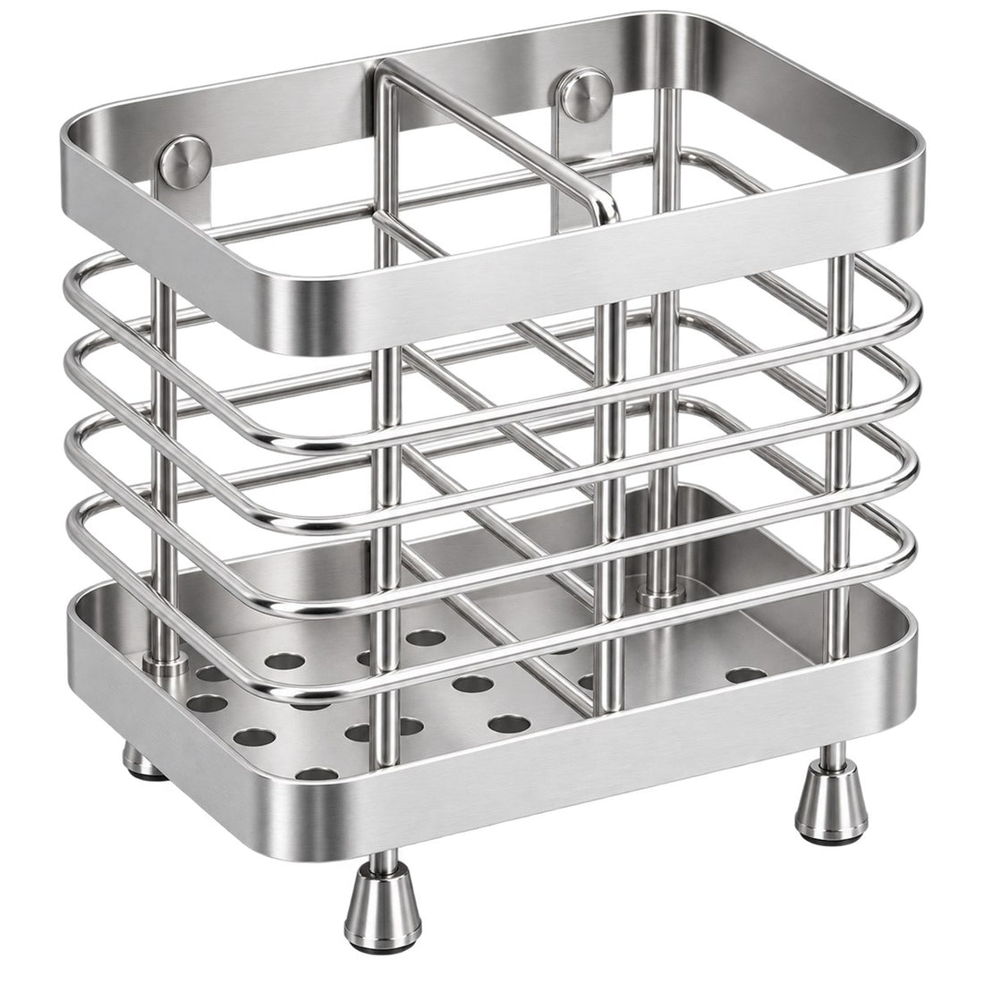 Porta Escova de Dente Inox de Parede com 2 Compartimentos, detalhe do acabamento