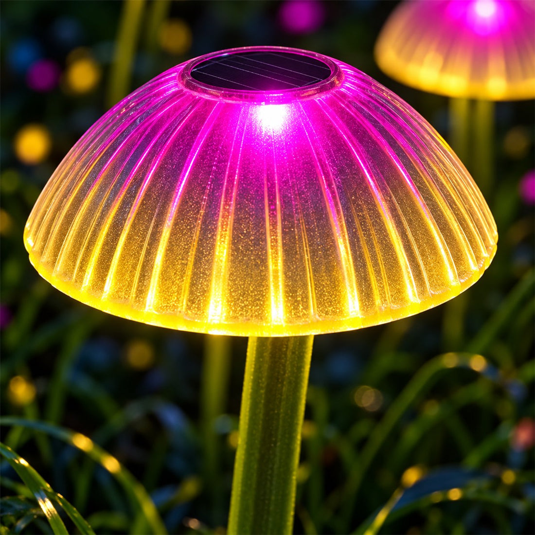 Luz Solar Cogumelo para Jardim com LED e Modo Duplo de Brilho, detalhe do acabamento