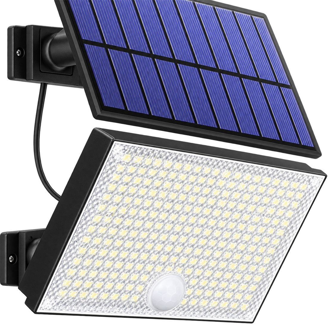 Refletor Solar LED com Sensor de Presença e Controle Remoto para Muro e Quintal, detalhe do acabamento