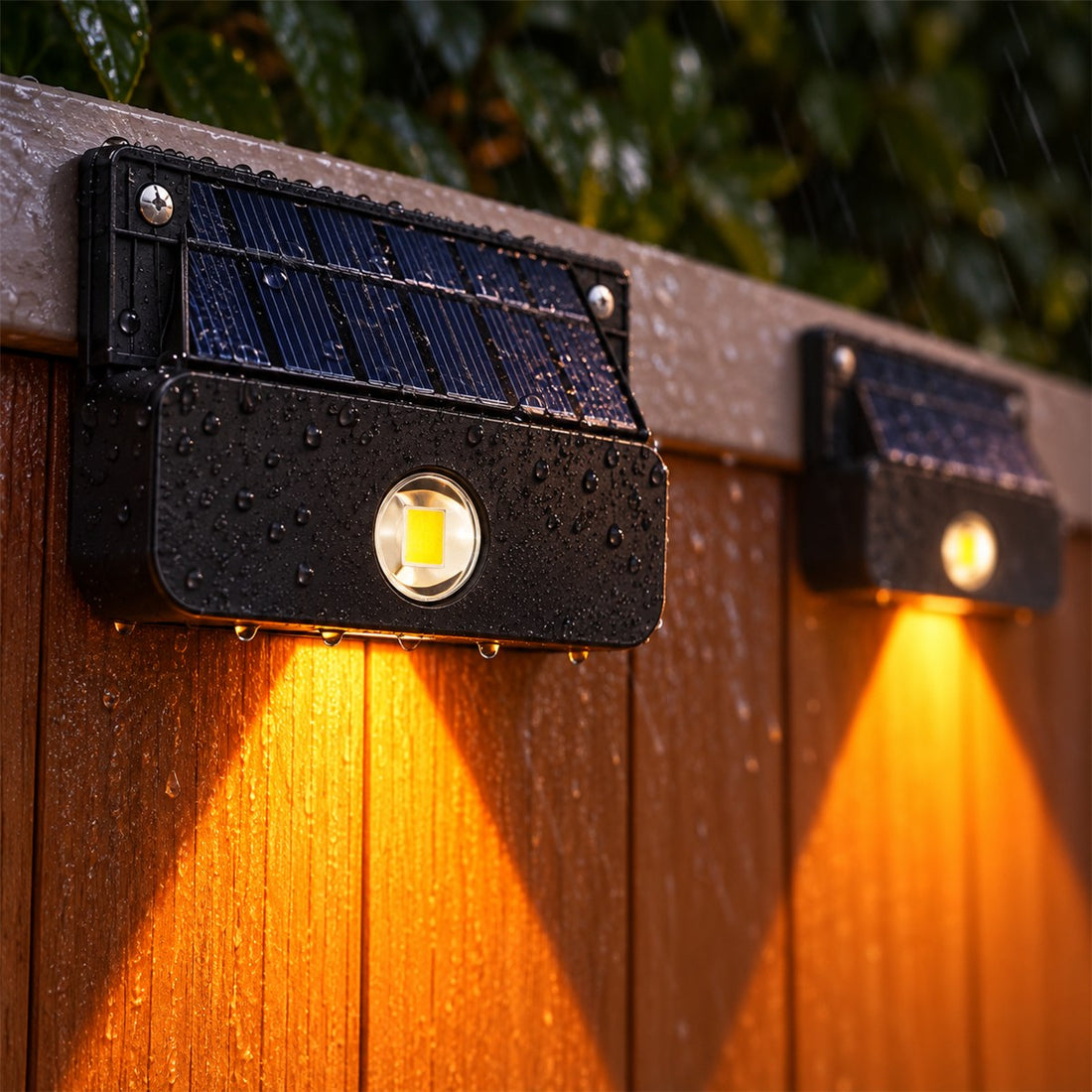 Luz Solar para Varanda e Alpendre, Compacta e à Prova de Água IP65, detalhe do acabamento