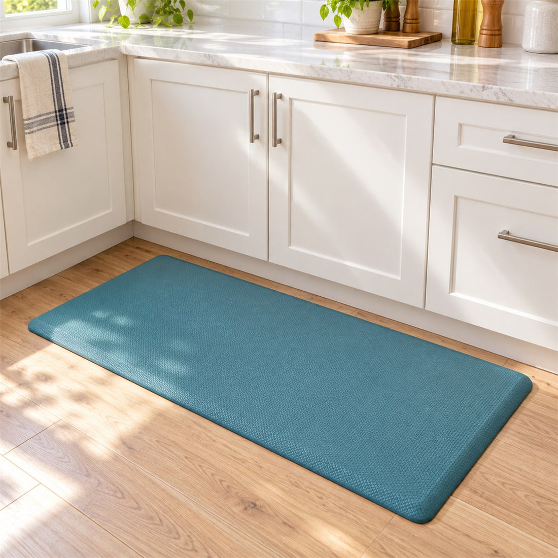 Tapete Emborrachado para Cozinha Antifadiga 44 x 70 cm em uso no ambiente