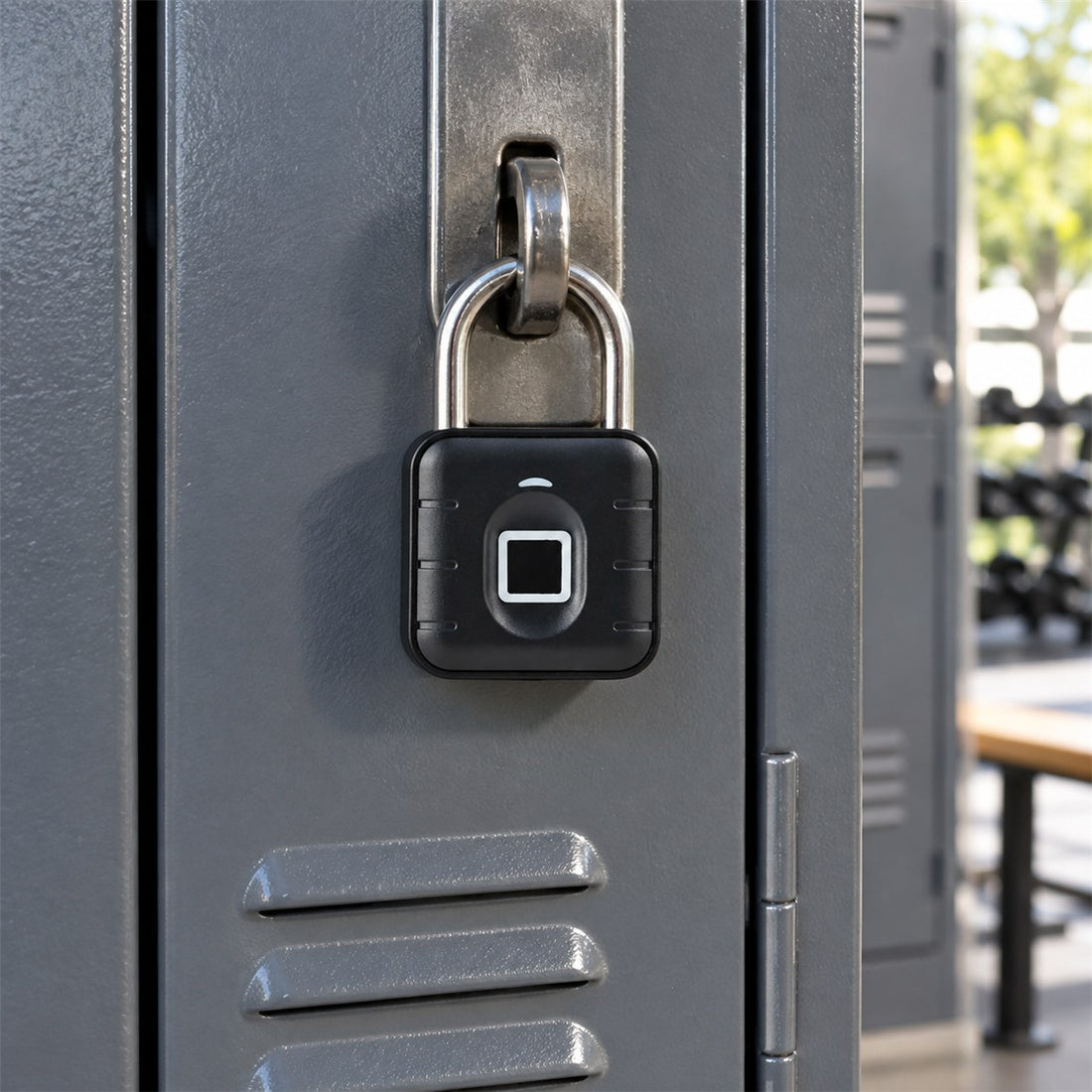 Cadeado com Biometria e Bluetooth para Porta, Armário e Mala em uso no ambiente