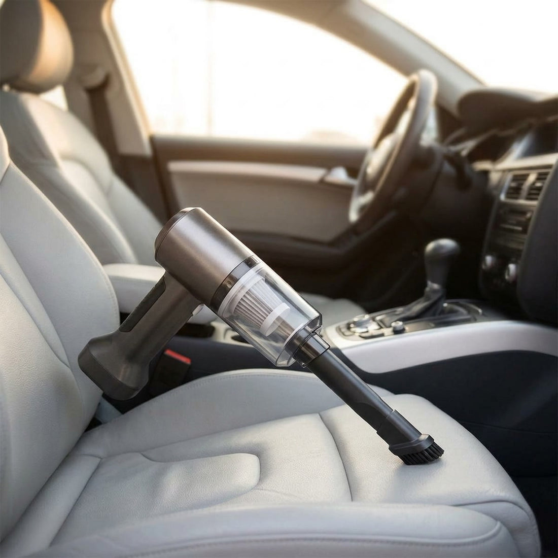 Aspirador portátil para carro 15000Pa sem fio que sopra e aspira em uso no ambiente