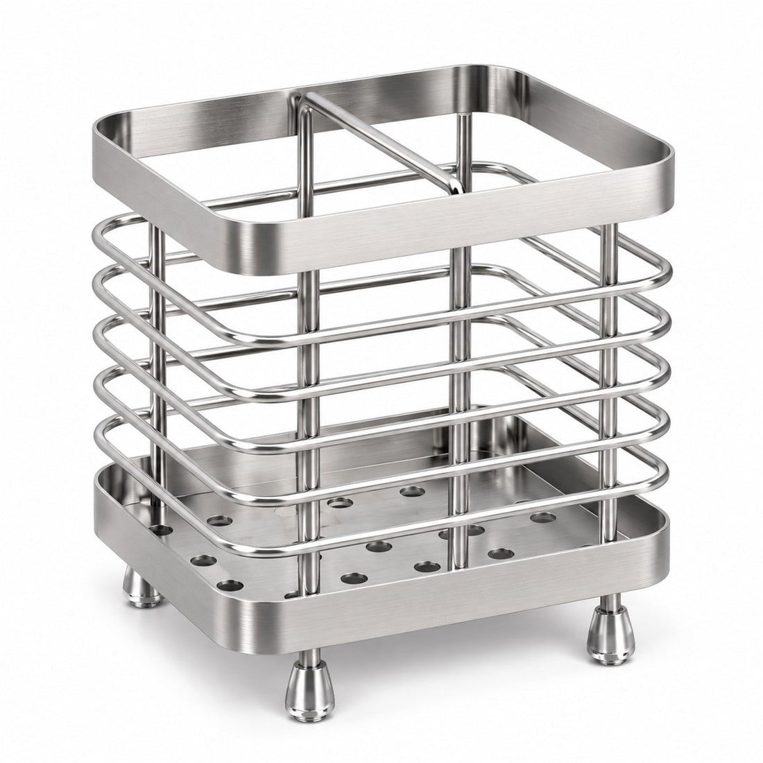 Porta Escova de Dente Inox de Parede com 2 Compartimentos em uso, mostrando o tamanho real