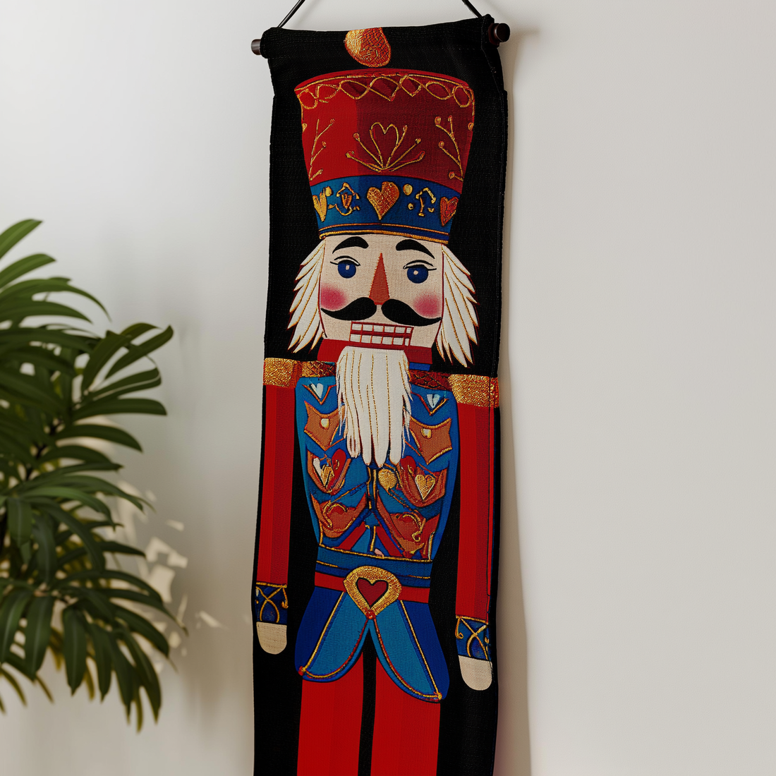 Banner de Natal de quebra-nozes pendurado na parede da sala — foto de ambiente 3