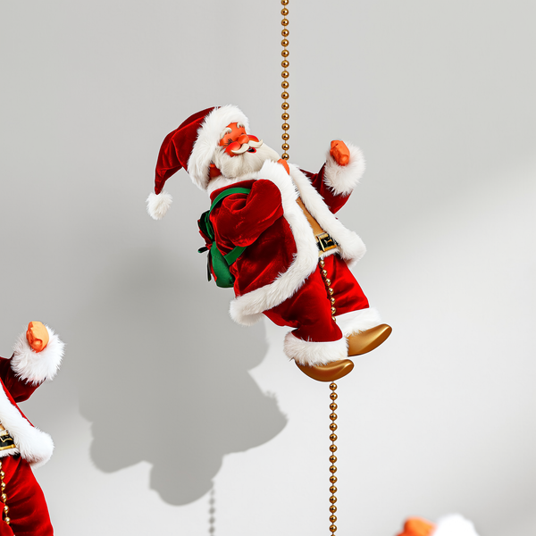 Papai Noel musical subindo a corrente dourada de contas — foto de ambiente 3