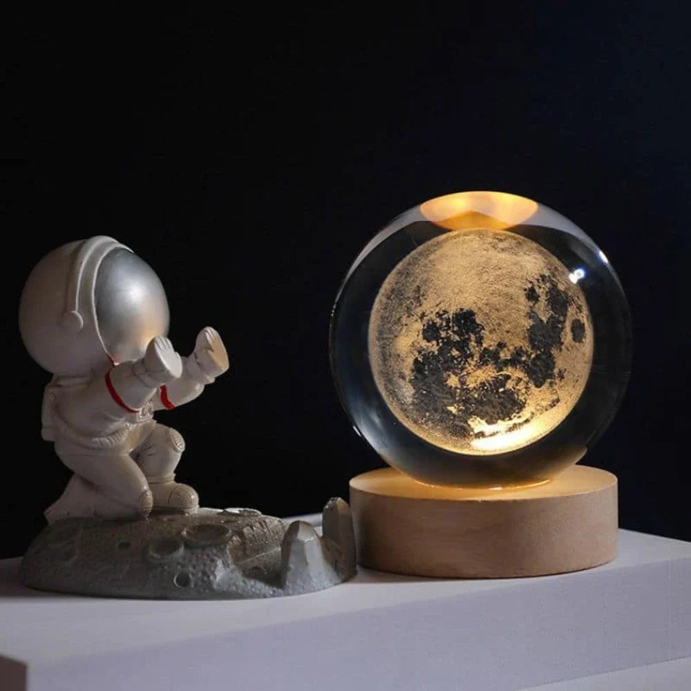 Abajur de mesa esfera com gravação 3D, foto 3 da galeria