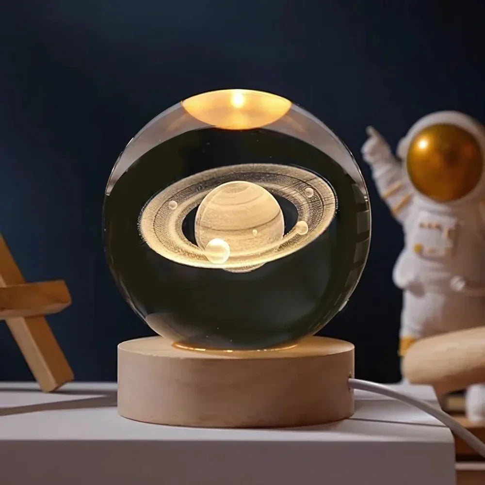 Abajur de mesa esfera com gravação 3D, foto 5 da galeria