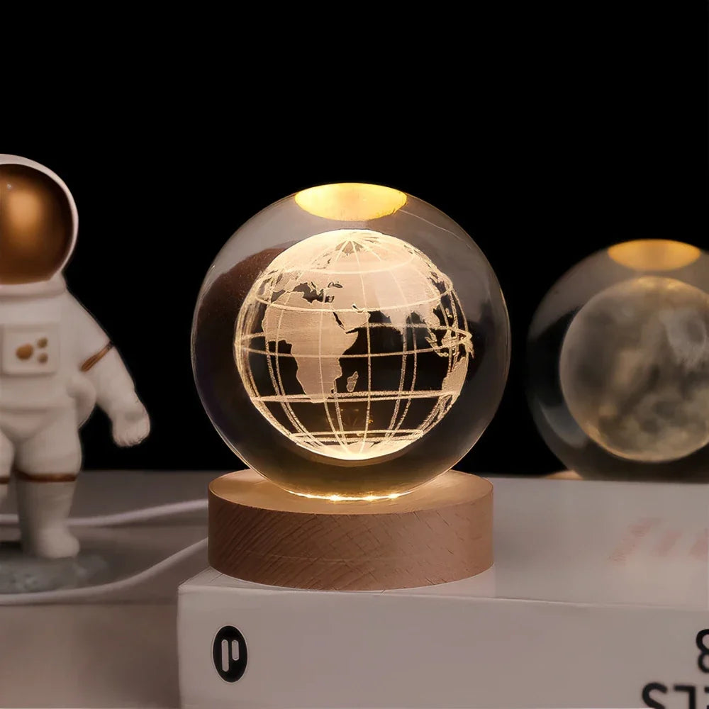Abajur de mesa esfera com gravação 3D, foto 8 da galeria