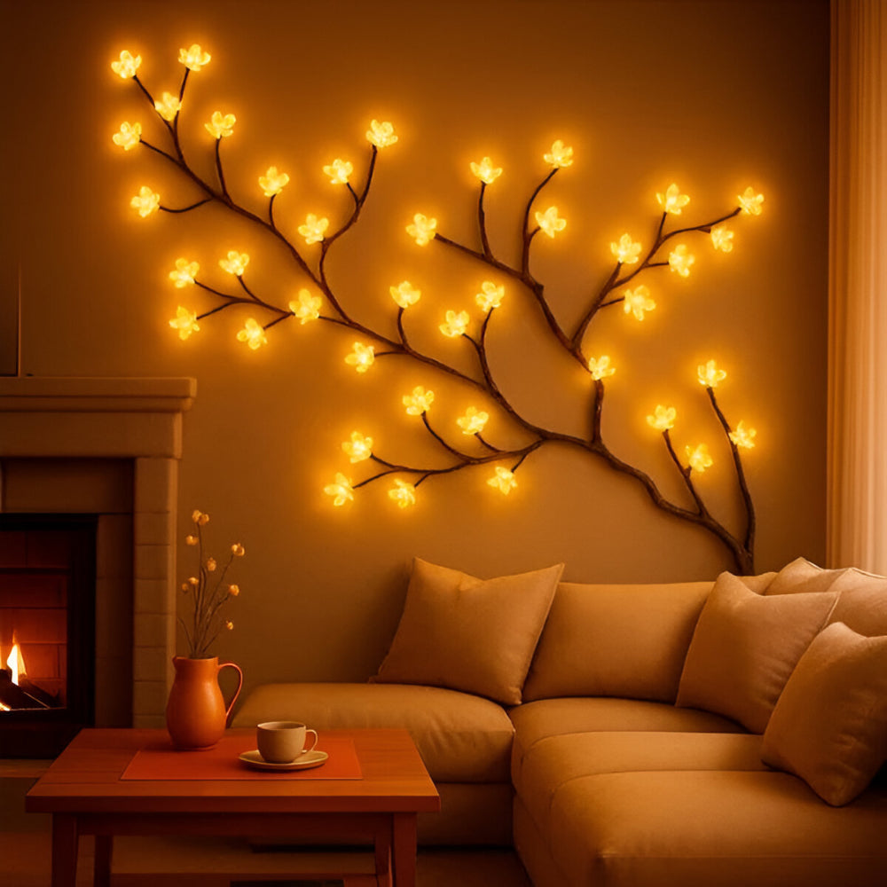 Luminária decorativa de parede em galho com LED, foto 4 da galeria