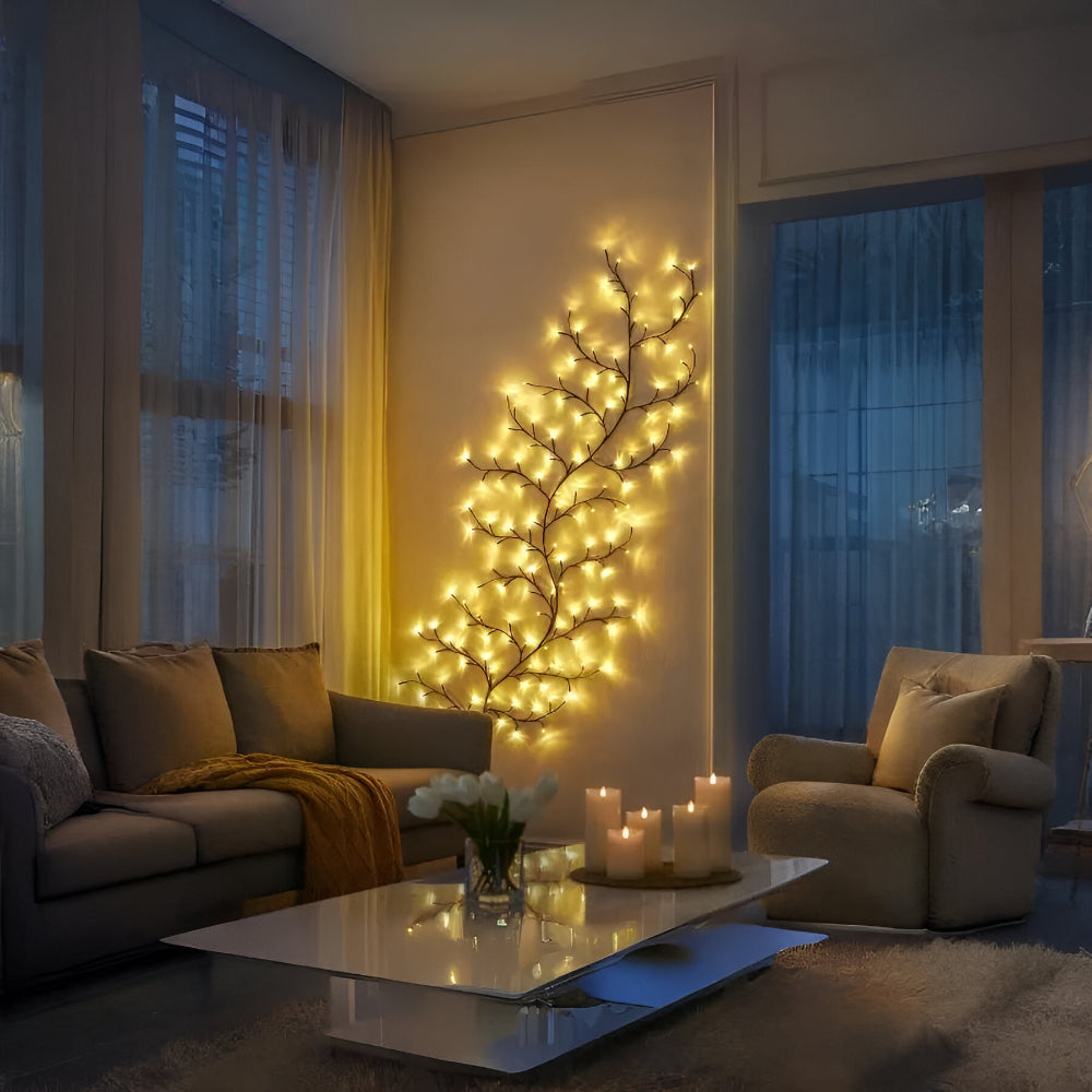 Luminária decorativa de parede em galho com LED, foto 6 da galeria