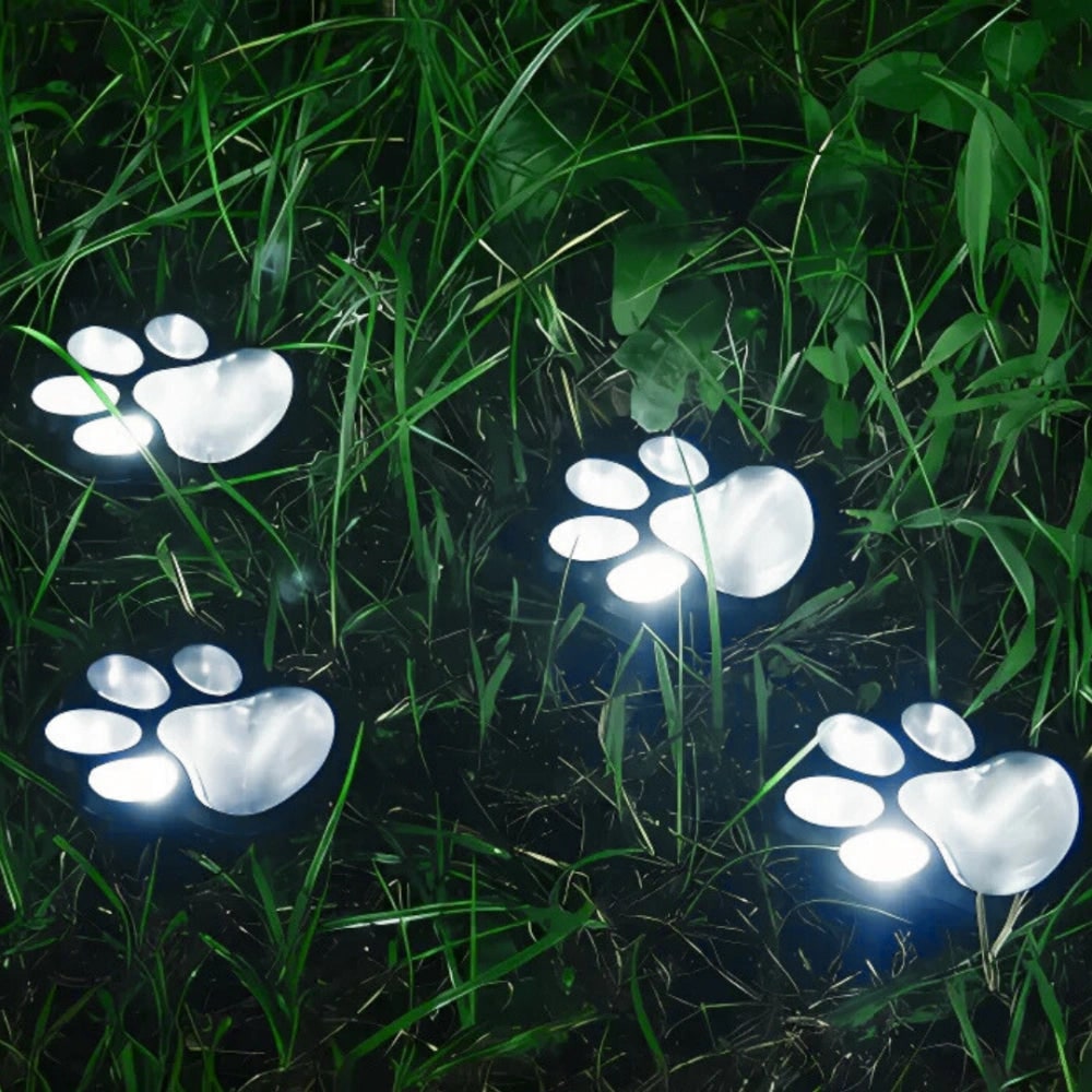 Luminária solar de jardim formato patinha, foto 4 da galeria